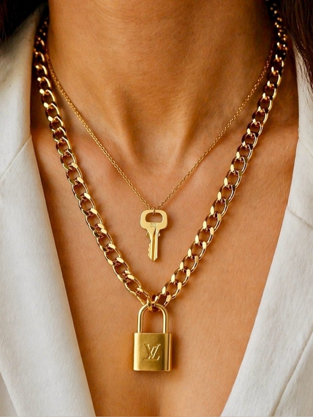Louis Vuitton Lock & Key | Gold-Tone Pendant | Chain Not Included